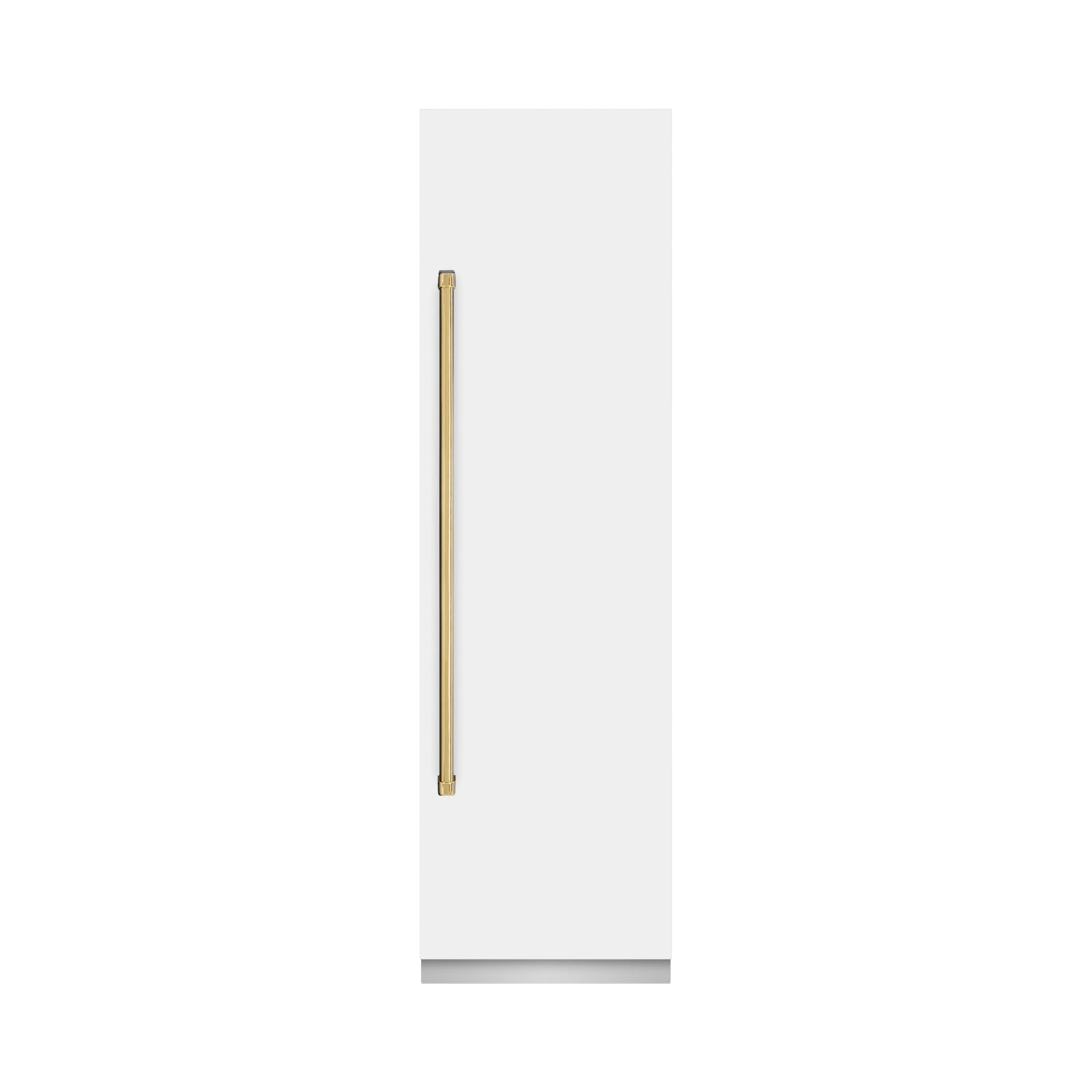 Polished gold door handle for column refrigerator, slim vertical bar design