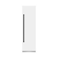 ZLINE Autograph Edition 24-Inch 12.5 Cu. Ft. Column Refrigerator in White Matte with Graphite Gray Interior and Matte Black Accents (RCRVZ-WM-24-MB)