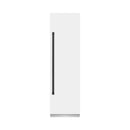 ZLINE Autograph Edition 24-Inch 12.5 Cu. Ft. Column Refrigerator in White Matte with Graphite Gray Interior and Matte Black Accents (RCRVZ-WM-24-MB)