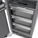 ZLINE Autograph Edition 30-Inch 16.7 Cu. Ft. Column Refrigerator in White Matte with Graphite Gray Interior and Champagne Bronze Accents (RCRVZ-WM-30-CB)