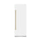 ZLINE Autograph Edition 30-Inch 16.7 Cu. Ft. Column Refrigerator in White Matte with Graphite Gray Interior and Champagne Bronze Accents (RCRVZ-WM-30-CB)