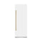 ZLINE Autograph Edition 30-Inch 16.7 Cu. Ft. Column Refrigerator in White Matte with Graphite Gray Interior and Polished Gold Accents (RCRVZ-WM-30-G)