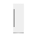 ZLINE Autograph Edition 30-Inch 16.7 Cu. Ft. Column Refrigerator in White Matte with Graphite Gray Interior and Matte Black Accents (RCRVZ-WM-30-MB)