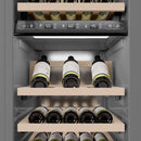 ZLINE Autograph Edition 18-Inch 9.0 Cu. Ft. Triple Zone 68 Bottle Left Hinge Column Wine Cooler in White Matte with Champagne Bronze Accents (RCWVLZ-WM-18-CB)