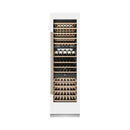 ZLINE Autograph Edition 24-Inch 12.4 Cu. Ft. Triple Zone 100 Bottle Column Wine Cooler in White Matte and Champagne Bronze Accents (RCWVZ-WM-24-CB)
