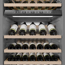 ZLINE Autograph Edition 24-Inch 12.4 Cu. Ft. Triple Zone 100 Bottle Column Wine Cooler in White Matte and Matte Black Accents (RCWVZ-WM-24-MB)