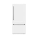 ZLINE 36-Inch  19.8 Cu. Ft. Built-In Bottom Freezer Refrigerator with Water Dispenser and Ice Maker in White Matte with Graphite Gray Interior (GRBIT-WM-36)