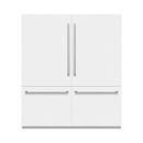 ZLINE 72-Inch 39.6 Cu. Ft. French Door Built-In Bottom Freezer Refrigerator with Water Dispensers and Ice Makers in White Matte with Graphite Gray Interior (GRBIT-WM-72)