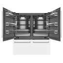 ZLINE 72-Inch 39.6 Cu. Ft. French Door Built-In Bottom Freezer Refrigerator with Water Dispensers and Ice Makers in White Matte with Graphite Gray Interior (GRBIT-WM-72)
