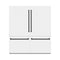 ZLINE Autograph Edition 72-Inch 39.6 Cu. Ft. French Door Built-In Bottom Freezer Refrigerator with Water Dispensers and Ice Makers in White Matte with Graphite Gray Interior and Matte Black Accents (GRBITZ-WM-72-MB)