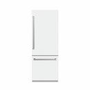 ZLINE 30-Inch 16.1 cu. ft. Built-In Bottom Freezer Refrigerator with Water Dispenser and Ice Maker in White Matte with Graphite Gray Interior (GRBIV-WM-30)