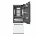 ZLINE 30-Inch 16.1 cu. ft. Built-In Bottom Freezer Refrigerator with Water Dispenser and Ice Maker in White Matte with Graphite Gray Interior (GRBIV-WM-30)