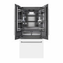 ZLINE 36-Inch 19.6 Cu. Ft. French Door Built-In Bottom Freezer Refrigerator with Water Dispenser and Ice Maker in White Matte with Graphite Gray Interior (GRBIV-WM-36)