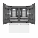 ZLINE 60-Inch 32.2 cu. ft. French Door Built-In Bottom Freezer Refrigerator with Water Dispensers and Ice Makers in White Matte with Graphite Gray Interior (GRBIV-WM-60)