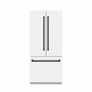 ZLINE Autograph Edition 36-Inch 19.6 Cu. Ft. French Door Built-In Bottom Freezer Refrigerator with Water Dispenser and Ice Maker in White Matte with Graphite Gray Interior and Matte Black Accents (GRBIVZ-WM-36-MB)