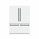 ZLINE Autograph Edition 60-Inch 32.2 cu. ft. French Door Built-In Bottom Freezer Refrigerator with Water Dispenser and Ice Maker in White Matte with Graphite Gray Interior and Matte Black Accents (GRBIVZ-WM-60-MB)