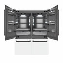 ZLINE Autograph Edition 60-Inch 32.2 cu. ft. French Door Built-In Bottom Freezer Refrigerator with Water Dispenser and Ice Maker in White Matte with Graphite Gray Interior and Matte Black Accents (GRBIVZ-WM-60-MB)