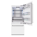 ZLINE 36-Inch 19.8 Cu. Ft. Built-In Bottom Freezer Refrigerator with Water Dispenser and Ice Maker in White Matte (RBIT-WM-36)