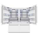 ZLINE 72-Inch 39.6 Cu. Ft. French Door Built-In Bottom Freezer Refrigerator with Water Dispensers and Ice Makers in White Matte (RBIT-WM-72)