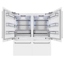 ZLINE 72-Inch 39.6 Cu. Ft. French Door Built-In Bottom Freezer Refrigerator with Water Dispensers and Ice Makers in White Matte (RBIT-WM-72)