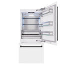 ZLINE Autograph Edition 36-Inch 19.8 Cu. Ft. Built-In Bottom Freezer Refrigerator with Water Dispenser and Ice Maker in White Matte and Matte Black Accents (RBITZ-WM-36-MB)