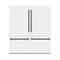 ZLINE Autograph Edition 72-Inch 39.6 Cu. Ft. French Door Built-In Bottom Freezer Refrigerator with Water Dispensers and Ice Makers in White Matte and Matte Black Accents (RBITZ-WM-72-MB)