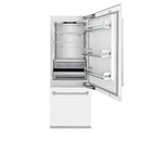 ZLINE 30-Inch 16.1 cu. ft. Built-In 2-Door Bottom Freezer Refrigerator with Internal Water and Ice Dispenser in White Matte (RBIV-WM-30)