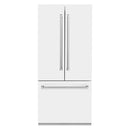 ZLINE 36-Inch 19.6 cu. ft. Built-In 3-Door French Door Refrigerator with Internal Water and Ice Dispenser in White Matte (RBIV-WM-36)