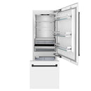 ZLINE 30-Inch Autograph Edition 16.1 cu. ft. Built-in 2-Door Bottom Freezer Refrigerator with Internal Water and Ice Dispenser in White Matte with Matte Black Accents (RBIVZ-WM-30-MB)