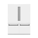 ZLINE 60-Inch Autograph Edition 32.2 cu. ft. Built-in 4-Door French Door Refrigerator with Internal Water and Ice Dispenser in White Matte with Matte Black Accents (RBIVZ-WM-60-MB)