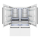 ZLINE 60-Inch Autograph Edition 32.2 cu. ft. Built-in 4-Door French Door Refrigerator with Internal Water and Ice Dispenser in White Matte with Matte Black Accents (RBIVZ-WM-60-MB)