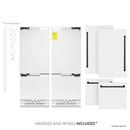 ZLINE 60-Inch Autograph Edition 32.2 cu. ft. Built-in 4-Door French Door Refrigerator with Internal Water and Ice Dispenser in White Matte with Matte Black Accents (RBIVZ-WM-60-MB)