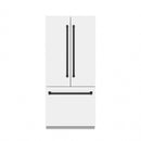 ZLINE Autograph Edition 36-Inch 19.6 cu. ft. French Door Built-In Bottom Freezer Refrigerator with Water Dispenser and Ice Maker in White Matte with Stainless Steel Interior and Matte Black Accents (SRBIVZ-WM-36-MB)
