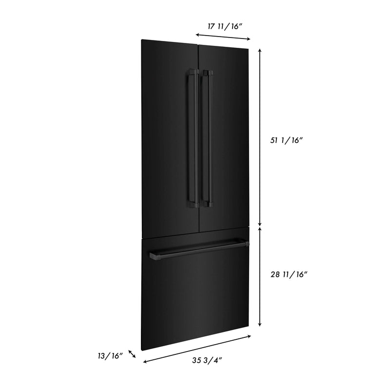 ZLINE 36-Inch Refrigerator Panels in Black Stainless Steel for RBIV 36-Inch Built-in Refrigerator (RPBIV-BS-36)