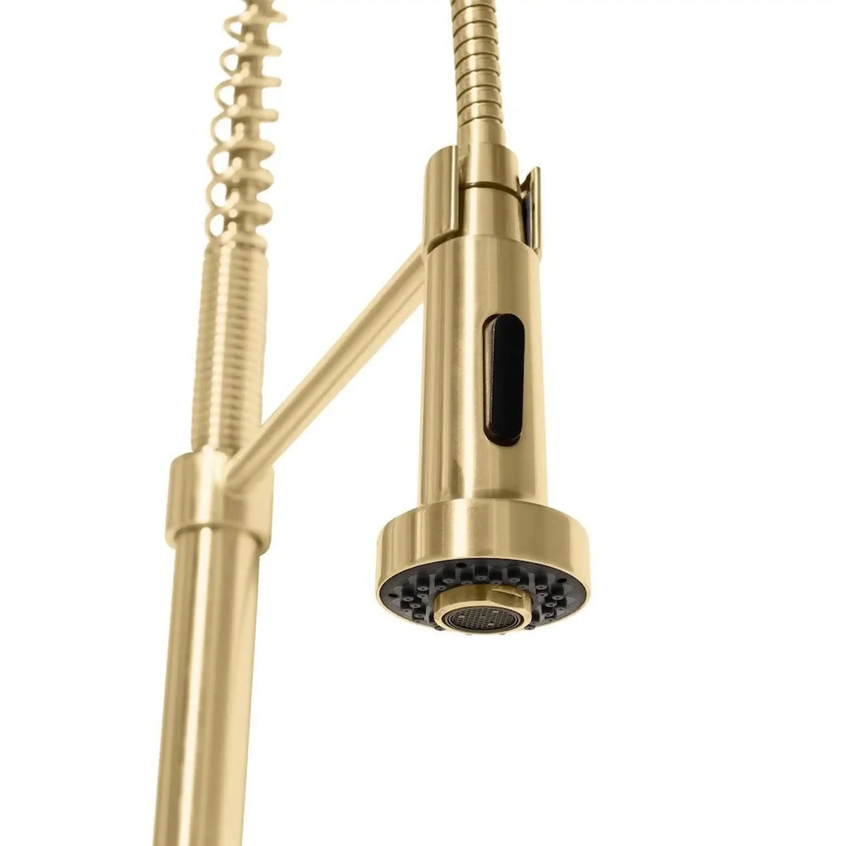 Champagne bronze kitchen faucet with side sprayer hose and spray head