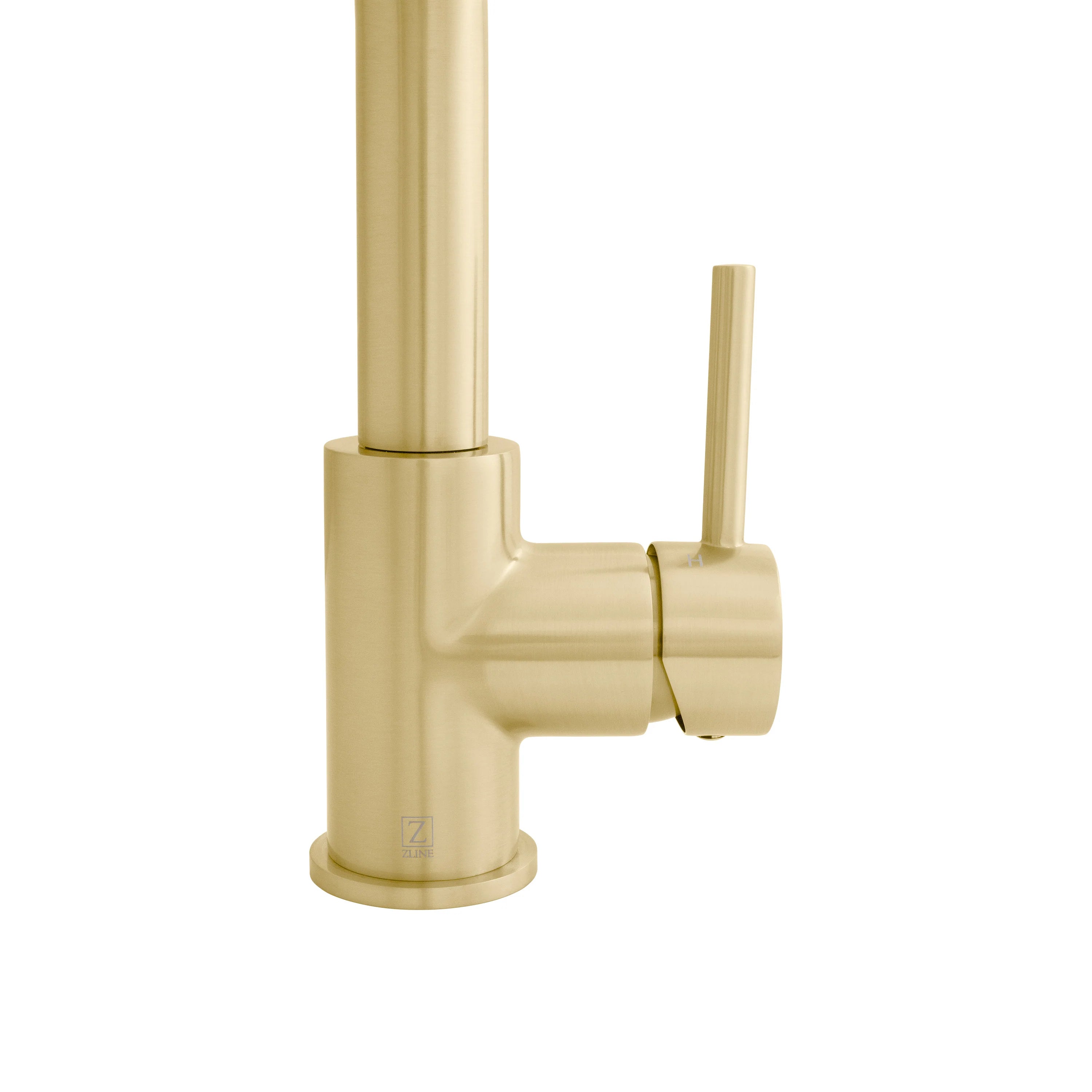 Champagne bronze kitchen faucet with side lever and round outlet