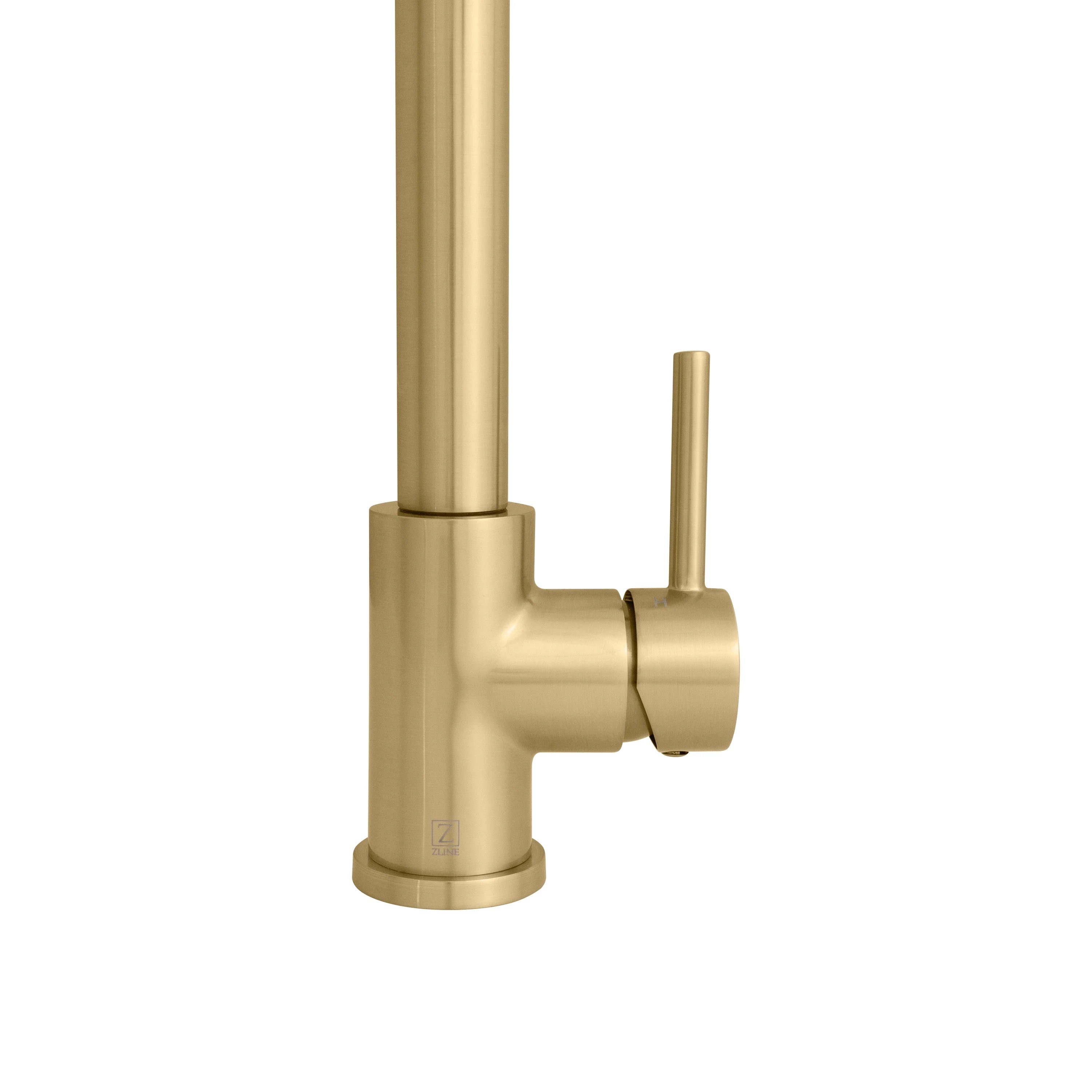 Champagne bronze faucet base with side control and mounting stem