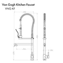 ZLINE Van Gogh Kitchen Faucet in Champagne Bronze (VNG-KF-CB)