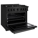 ZLINE 36-Inch Classic Series Dual Fuel Range with 6 Gas Burner Cooktop and 5.2 Cu. Ft. Electric Convection Oven in Black Stainless Steel (CDRB-36)
