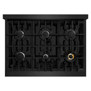 ZLINE 5-Piece Appliance Package - 36-Inch Classic Dual Fuel Range, Wall Mount Range Hood, 36-Inch French Door Refrigerator, Dishwasher, and 30-Inch Microwave Drawer in Black Stainless Steel