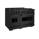 ZLINE 3-Piece Appliance Package - 48-Inch Dual Fuel Range, Refrigerator, and Dishwasher in Black Stainless Steel
