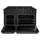 ZLINE 48-Inch Classic Series Dual Fuel Range with 8 Gas Burner Cooktop and 6.7 Cu. Ft. Electric Convection Oven in Black Stainless Steel with Brass Burners (CDRB-BR-48)