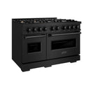 ZLINE 48-Inch Classic Series Dual Fuel Range with 8 Gas Burner Cooktop and 6.7 Cu. Ft. Electric Convection Oven in Black Stainless Steel with Brass Burners (CDRB-BR-48)