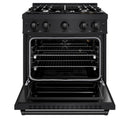 ZLINE 30-Inch Classic Gas Range with 4 Gas Burner Cooktop and 4.2 Cu. Ft. Gas Convection Oven in Black Stainless Steel (CGRB-30)