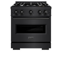 ZLINE 30-Inch Classic Gas Range with 4 Gas Burner Cooktop and 4.2 Cu. Ft. Gas Convection Oven in Black Stainless Steel (CGRB-30)