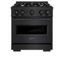 ZLINE 30-Inch Classic Gas Range with 4 Gas Burner Cooktop and 4.2 Cu. Ft. Gas Convection Oven in Black Stainless Steel (CGRB-30)