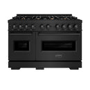 ZLINE 48-Inch Classic Series Gas Range with 8 Gas Burner Cooktop and 6.7 Cu. Ft. Convection Oven in Black Stainless Steel with Brass Burners (CGRB-BR-48)