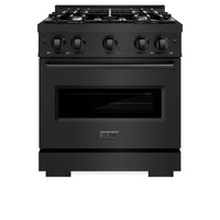 ZLINE 30-Inch Classic Series Dual Fuel Range with 4 Gas Burner Cooktop and 4.2 Cu. Ft. Electric Convection Oven in Black Stainless Steel (CDRB-30)