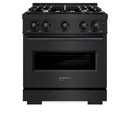 ZLINE 3-Piece Appliance Package - 30-Inch Dual Fuel Range, Refrigerator with Water Dispenser, and Dishwasher in Black Stainless Steel