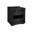 ZLINE 30-Inch Classic Series Dual Fuel Range with 4 Gas Burner Cooktop and 4.2 Cu. Ft. Electric Convection Oven in Black Stainless Steel (CDRB-30)